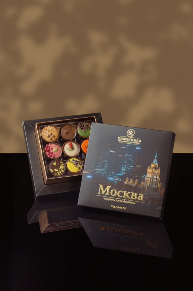  Пушкинская фабрика Конфеты Ассорти (Москва), 115г(чёрная коробка) в Александрове