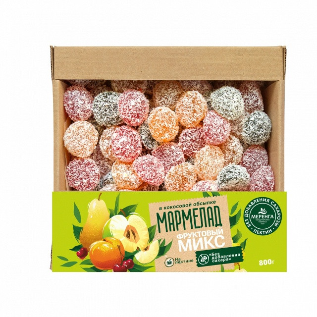  Меренга Мармелад в кокосовой обсыпке Фруктовый микс , 800г     в Александрове