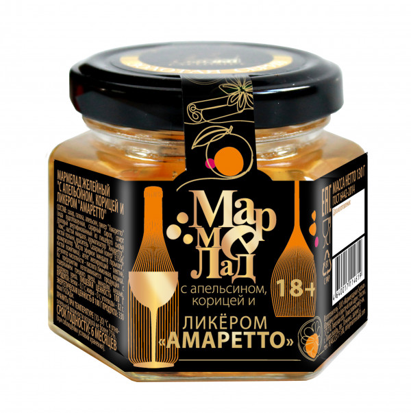 №2 Мармелад в банке "С апельсином, корицей и ликером "Амаретто" 130г (18+) в Александрове